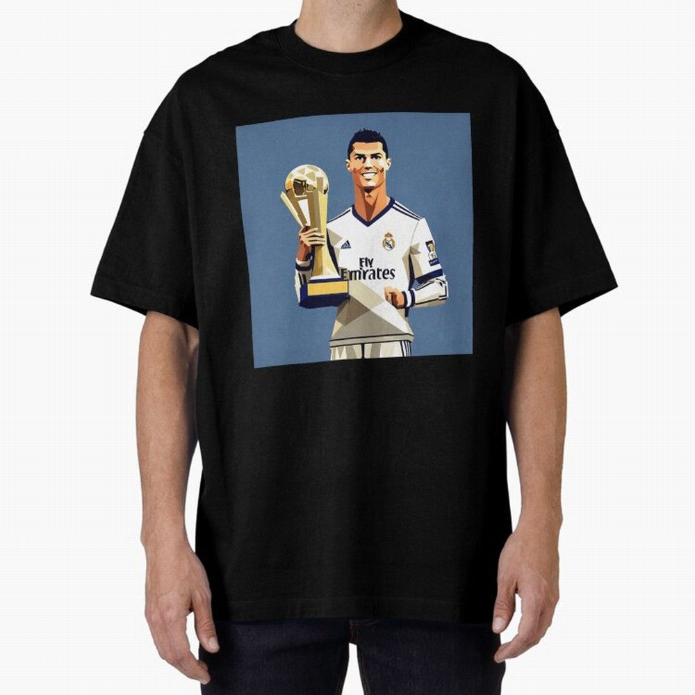 Cristiano Ronaldo Cr7 The Best Artwork Futbol Soccer Oversized T-Shirt Show Love for Legendary Goals in the FIFA World Cup 2026 Group Stage Journey through Messi Highlights, Portugal, Spain and Germany Pride, Soccer Culture, Superstar Moments,