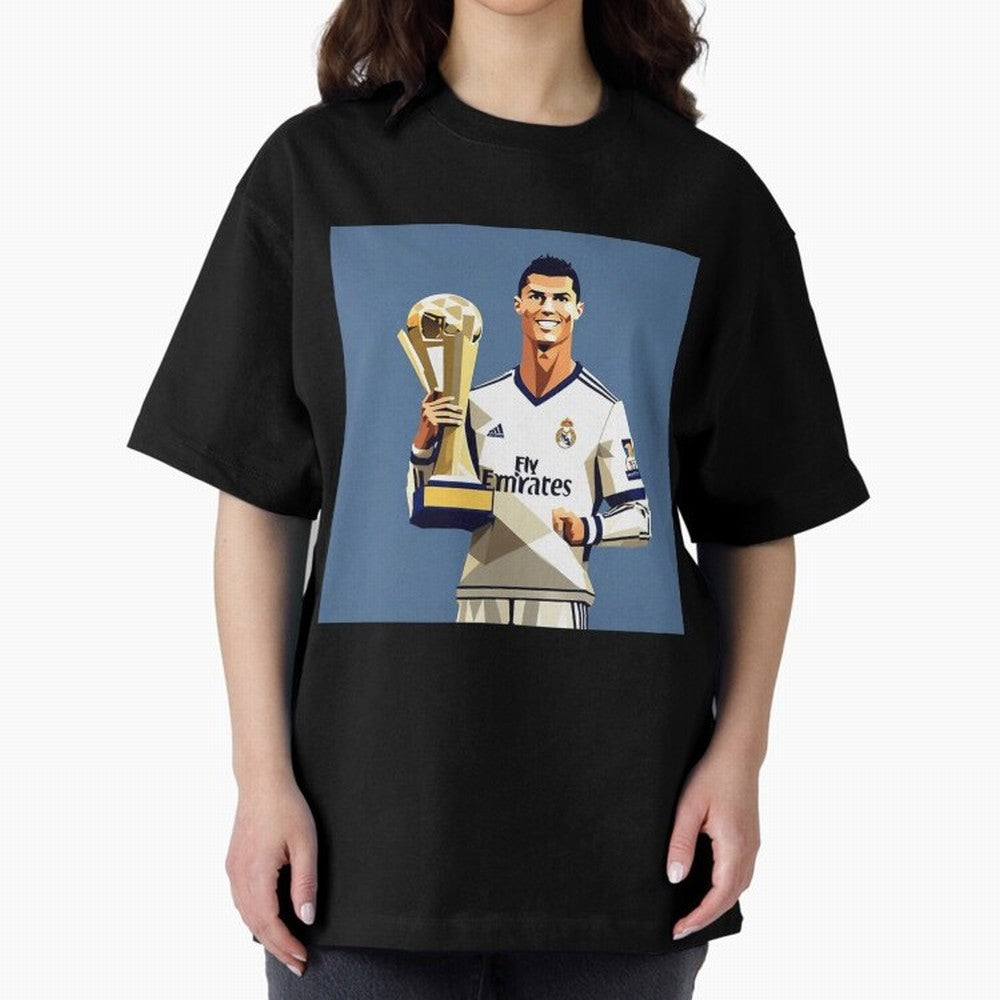 Cristiano Ronaldo Cr7 The Best Artwork Futbol Soccer Oversized T-Shirt Show Love for Legendary Goals in the FIFA World Cup 2026 Group Stage Journey through Messi Highlights, Portugal, Spain and Germany Pride, Soccer Culture, Superstar Moments,