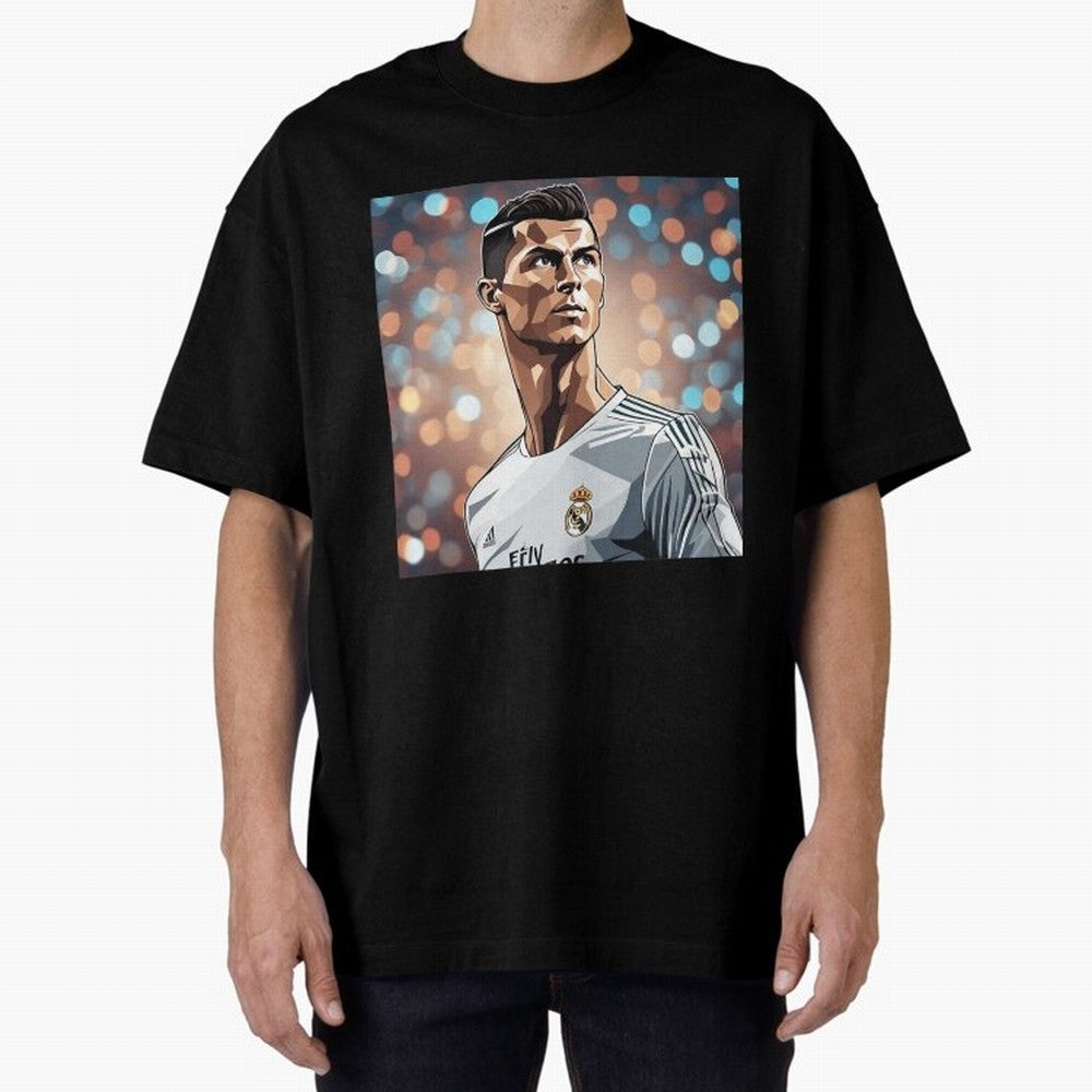 Ronaldo Cr7 Cristiano The Goat Artwork Futbol Soccer Oversized T-Shirt Support FIFA World Cup 2026 Spirit, Made for France and Portugal, CR7 and Messi, Fan Favorite Moments, National Team Passion, Big Match Drama and Soccer History; Made for Die