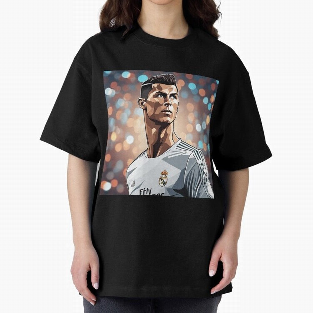 Ronaldo Cr7 Cristiano The Goat Artwork Futbol Soccer Oversized T-Shirt Support FIFA World Cup 2026 Spirit, Made for France and Portugal, CR7 and Messi, Fan Favorite Moments, National Team Passion, Big Match Drama and Soccer History; Made for Die