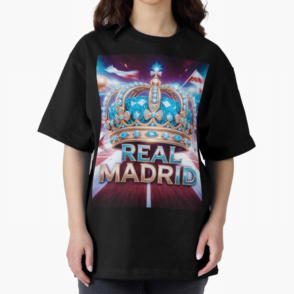 Real Madrid Oversized T-Shirt Mark Global Football Passion for FIFA World Cup 2026 USA Canada Mexico, Built around Haaland, France and Portugal, Goal Celebration Energy, Supporter Heritage, Football Icons and Worldwide Tournament Joy; Ideal for