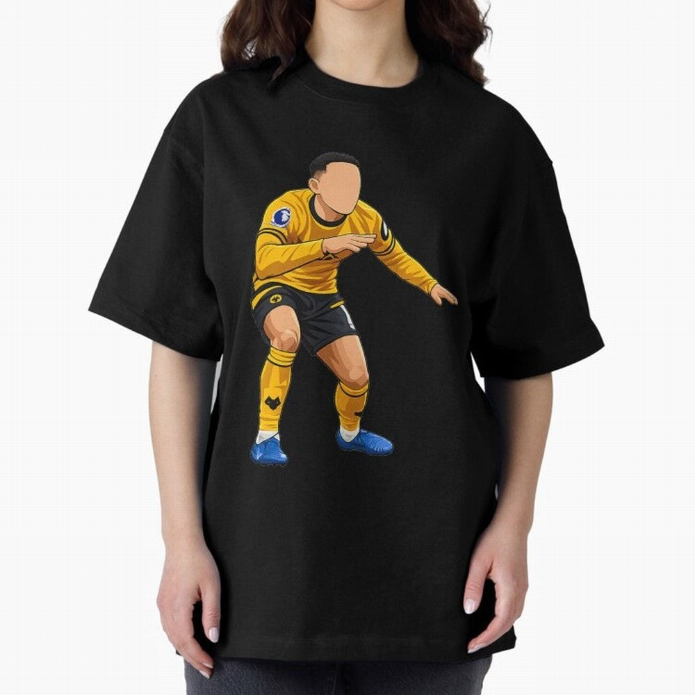 Matheus Cunha Goal Celebration Dance Oversized T-Shirt Celebrate Match Day Hype around FIFA World Cup 2026 Group Stage, Messi and Cristiano Ronaldo, Netherlands, Vintage Soccer Flavor, Modern Football Stars, National Flags and Final Night Emotion;