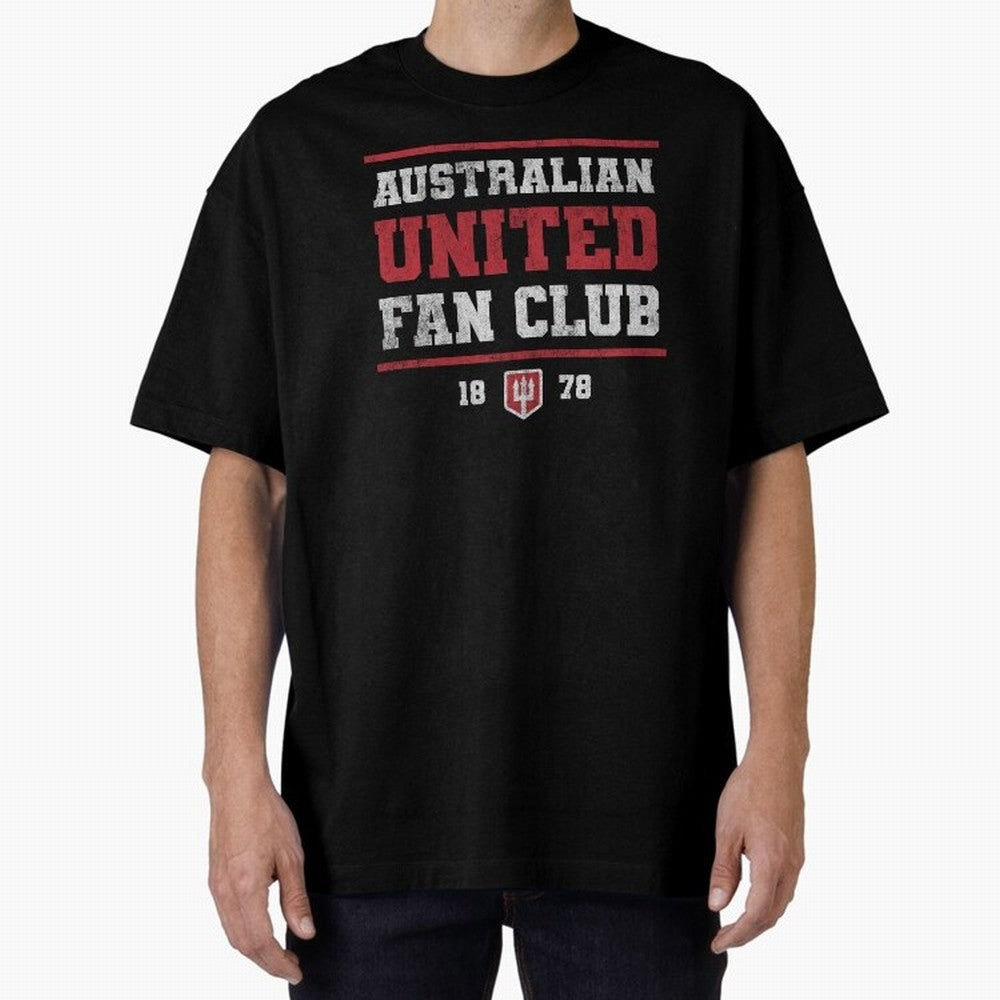 Australian United Fan Club Oversized T-Shirt Elevate the FIFA World Cup 2026 Group Stage Journey through Messi, Neymar and Mbappe Highlights, England Pride, Retro Football Energy, Iconic Rivalries, Trophy Chase Drama and Stadium Atmosphere; Made