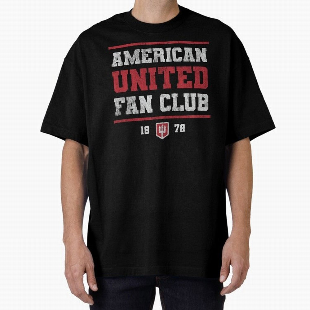 American United Fan Club Oversized T-Shirt Relive Match Day Hype around FIFA World Cup 2026 USA Canada Mexico, Mbappe and Neymar, Brazil, Retro Football Energy, Iconic Rivalries, Trophy Chase Drama and Stadium Atmosphere; Ideal for Fans Who Follow