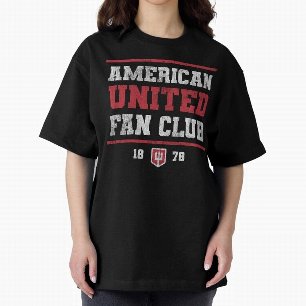 American United Fan Club Oversized T-Shirt Relive Match Day Hype around FIFA World Cup 2026 USA Canada Mexico, Mbappe and Neymar, Brazil, Retro Football Energy, Iconic Rivalries, Trophy Chase Drama and Stadium Atmosphere; Ideal for Fans Who Follow