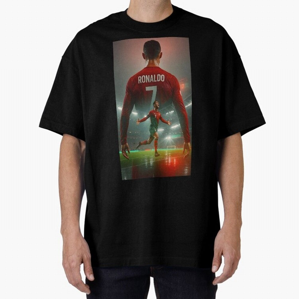 Christiano Ronaldo Oversized T-Shirt Support the Legends of Match Day Hype around FIFA World Cup 2026 Group Stage, Mbappe and Neymar, Spain and Netherlands, Sports Nostalgia, International Competition, Famous Players and Unforgettable Victories;