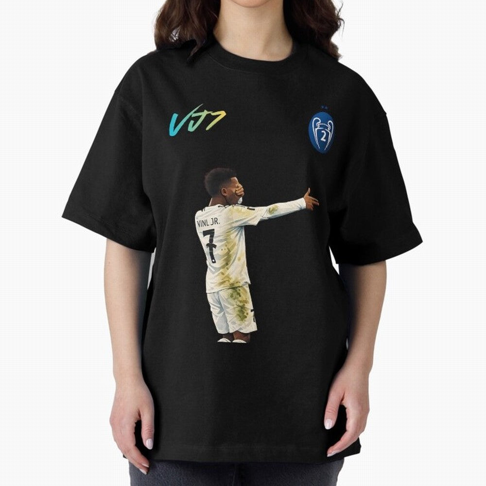 Vini Jr Oversized T-Shirt Bring a Vintage Feel to Match Day Hype around FIFA World Cup 2026, CR7, Germany, Worldwide Fan Energy, Dramatic Goals, Stadium Lights and Championship Celebrations; Made for Die Hard Supporters, Soccer Lovers, Game Day
