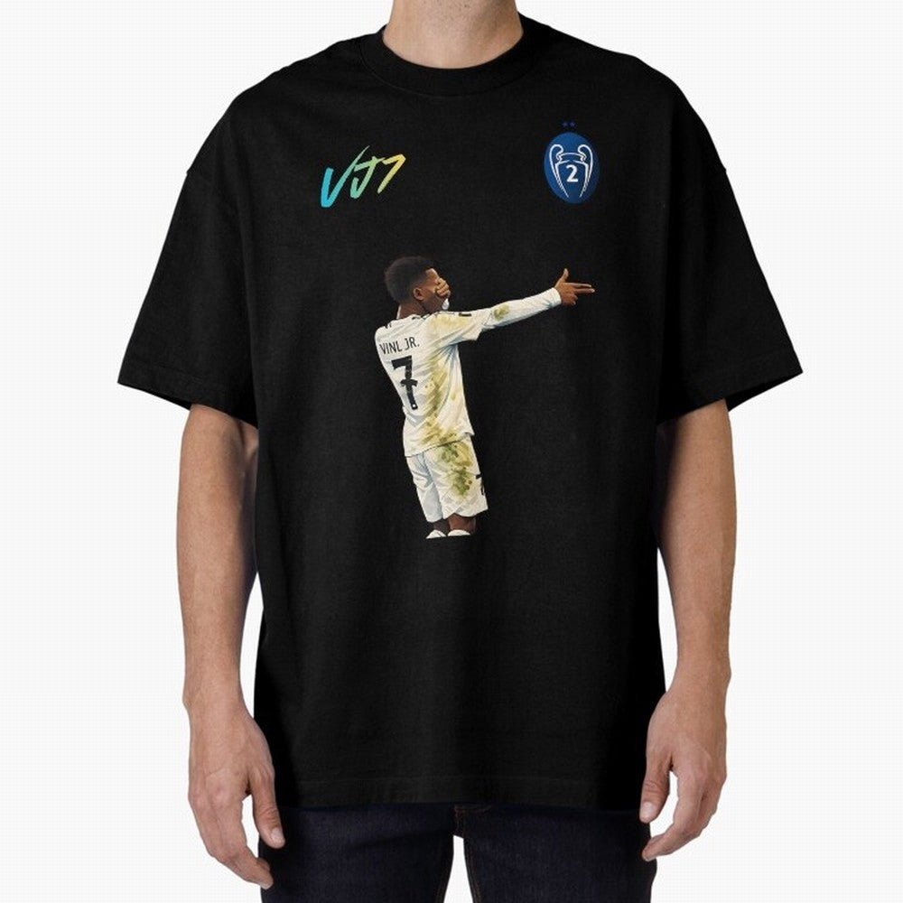 Vini Jr Oversized T-Shirt Bring a Vintage Feel to Match Day Hype around FIFA World Cup 2026, CR7, Germany, Worldwide Fan Energy, Dramatic Goals, Stadium Lights and Championship Celebrations; Made for Die Hard Supporters, Soccer Lovers, Game Day