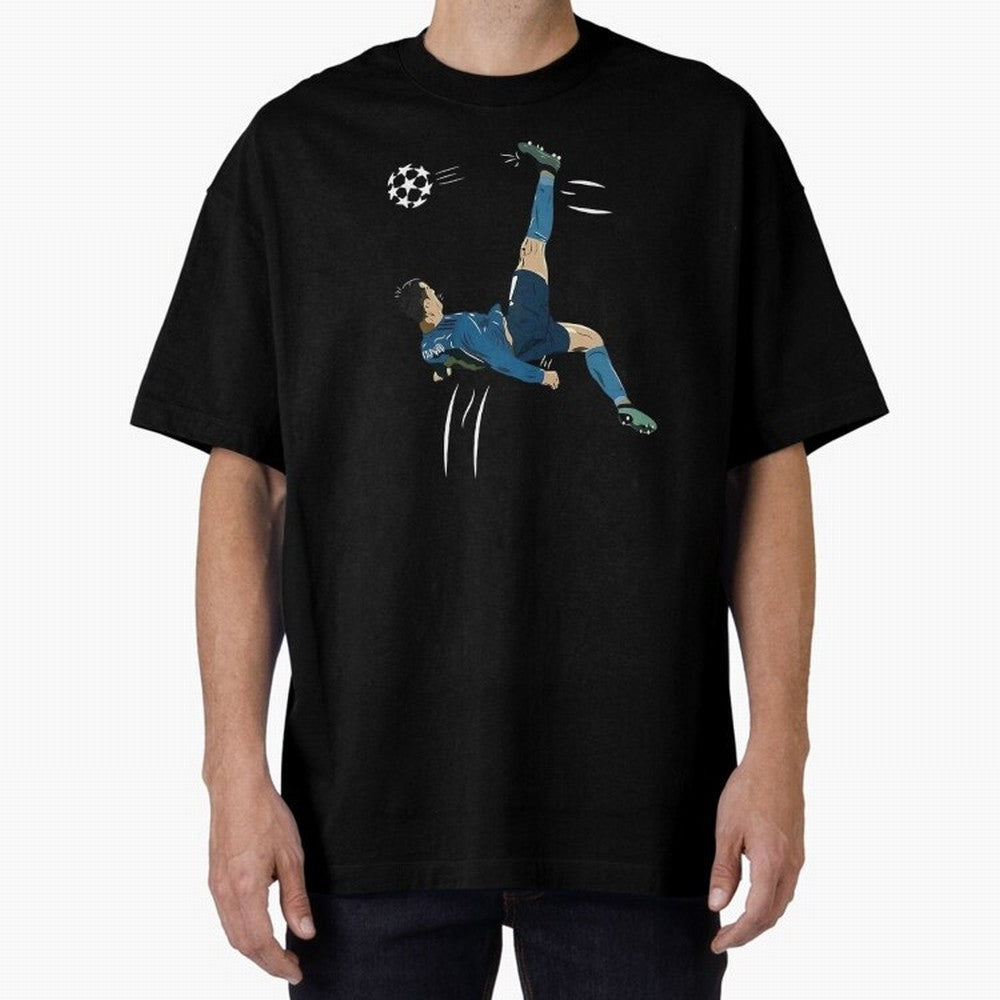Cristiano Ronaldo Bicycle Kick Oversized T-Shirt Remember the FIFA World Cup 2026 USA Canada Mexico Journey through Messi, Neymar and Mbappe Highlights, Argentina, France and Brazil Pride, Supporter Pride, Iconic Celebrations, Legendary Names and