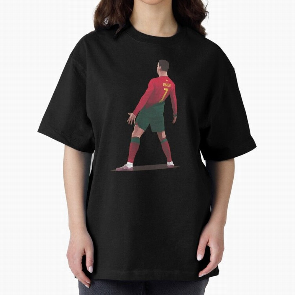 CR7 Celebration Pose Oversized T-Shirt Represent Fans Who Live for Global Football Passion for FIFA World Cup 2026 USA Canada Mexico, Built around Mbappe, France and Portugal, Sports Nostalgia, International Competition, Famous Players and