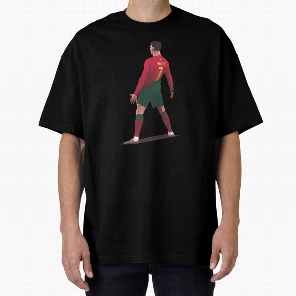 CR7 Celebration Pose Oversized T-Shirt Represent Fans Who Live for Global Football Passion for FIFA World Cup 2026 USA Canada Mexico, Built around Mbappe, France and Portugal, Sports Nostalgia, International Competition, Famous Players and