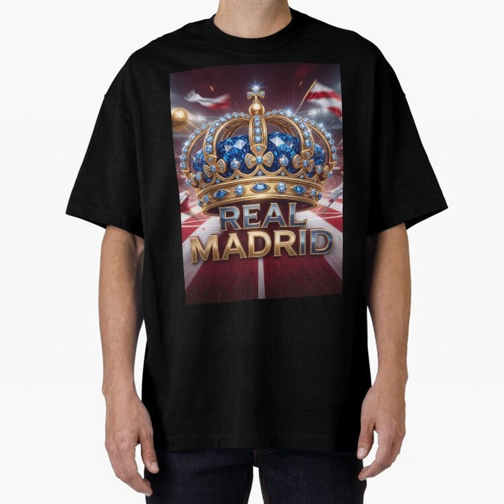 The Diamond of Real Madrid Oversized T-Shirt Remember Iconic Moments from Global Football Passion for FIFA World Cup 2026 Group Stage, Made for Mbappe and Neymar, England, France and Netherlands, Vintage Soccer Flavor, Modern Football Stars,