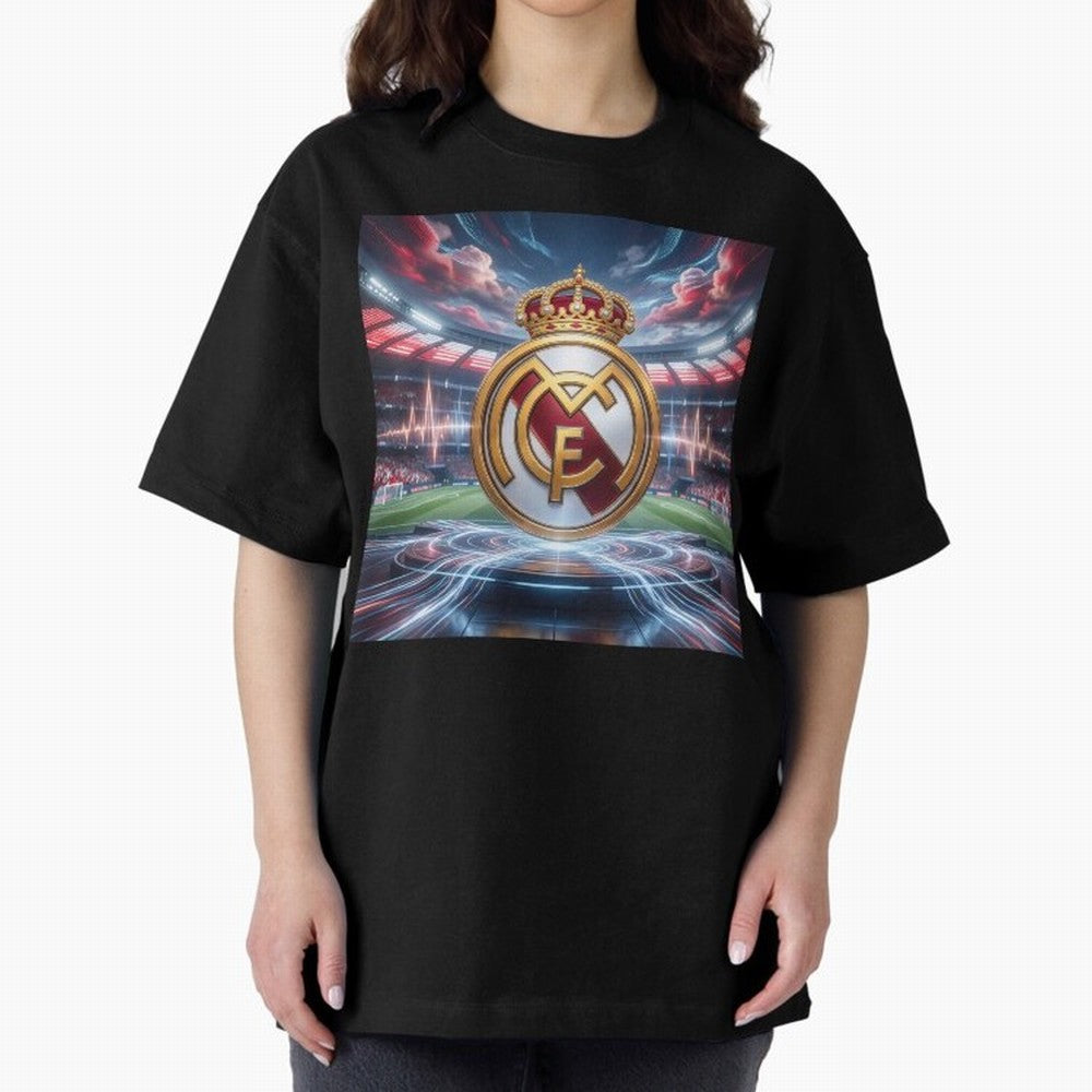 Los Campeones del Bernab¨¦u Oversized T-Shirt Show Your Tournament Heart for FIFA World Cup 2026 USA Canada Mexico for Fans of Messi and Cristiano Ronaldo and Brazil, Portugal and Argentina, Bringing Football History, Final Match Energy, Crowd