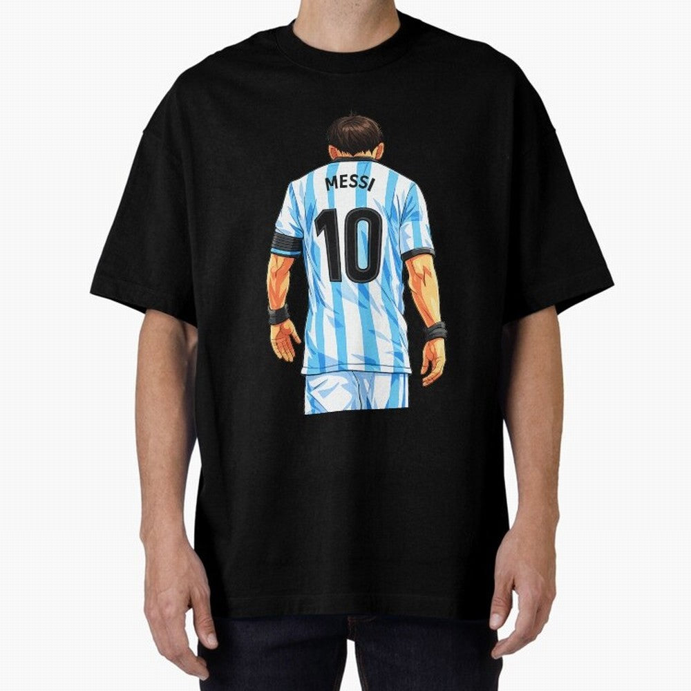 Messi Argentina 10 Oversized T-Shirt Bring Home Match Day Hype around FIFA World Cup 2026, Messi and Cristiano Ronaldo, France and Portugal, Supporter Pride, Iconic Celebrations, Legendary Names and Global Match Day Energy; Great for Supporters Who