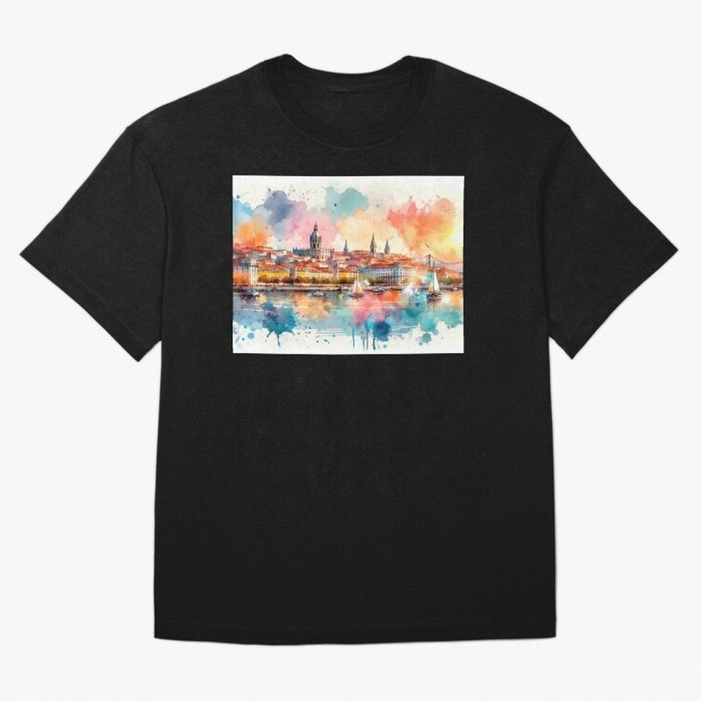 Lisbon cityscape with sailboats Oversized T-Shirt Make Game Day About FIFA World Cup 2026 USA Canada Mexico for Fans of Messi, Neymar and Mbappe and Argentina, Bringing Supporter Pride, Iconic Celebrations, Legendary Names and Global Match Day