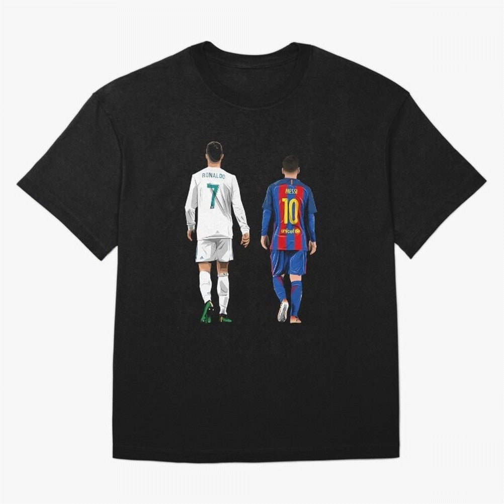 Cristiano Ronaldo And Messi Oversized T-Shirt Honor Champions and Dreams in the FIFA World Cup 2026 Journey through Mbappe Highlights, Netherlands Pride, Soccer Culture, Superstar Moments, National Team Dreams and Competitive Fire; Ideal for