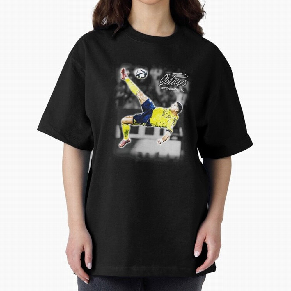 Cristiano Ronaldo Bicycle Kick Oversized T-Shirt Unlock FIFA World Cup 2026 Group Stage for Fans of Messi, Neymar and Mbappe and Argentina, Bringing Tournament Hype, Historic Matchups, Family Viewing Parties and Global Sports Pride; Built for