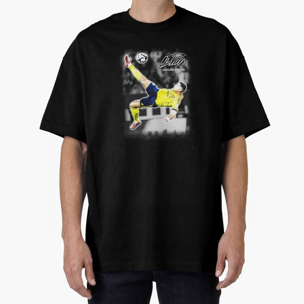 Cristiano Ronaldo Bicycle Kick Oversized T-Shirt Unlock FIFA World Cup 2026 Group Stage for Fans of Messi, Neymar and Mbappe and Argentina, Bringing Tournament Hype, Historic Matchups, Family Viewing Parties and Global Sports Pride; Built for