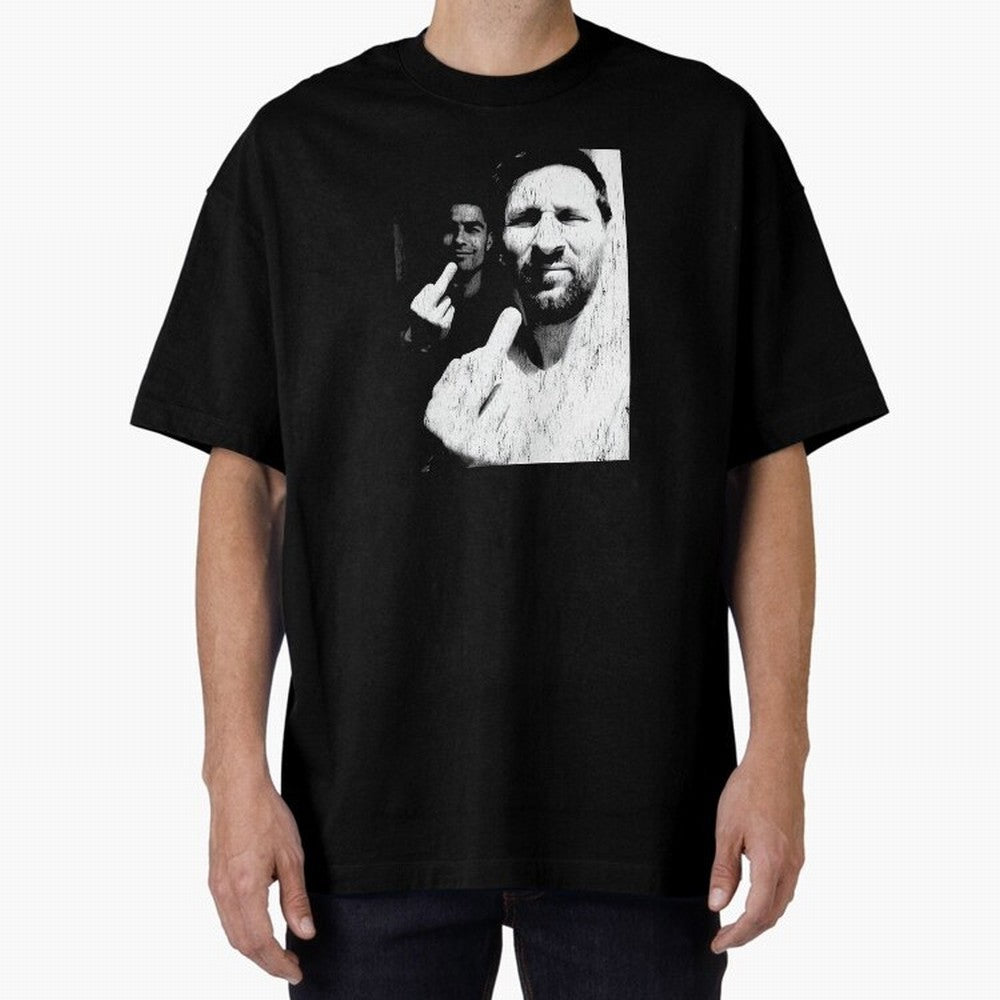 Cristiano Ronaldo & Messi Vintage Oversized T-Shirt Show Love for Legendary Goals in Match Day Hype around FIFA World Cup 2026 USA Canada Mexico, Messi, Argentina and Brazil, Classic Soccer Heritage, Championship Pressure, Fan Loyalty and