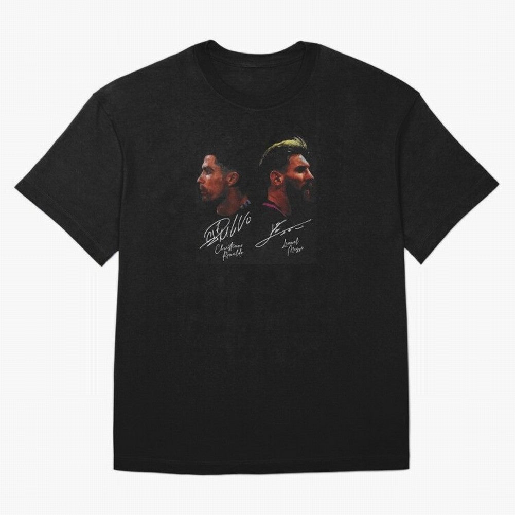 Cristiano Ronaldo & Lionel Messi Signature Oversized T-Shirt Feel the Trophy Chase of the FIFA World Cup 2026 USA Canada Mexico Journey through Mbappe and Neymar Highlights, France Pride, Football Festival Excitement, Trophy Ambitions, Country