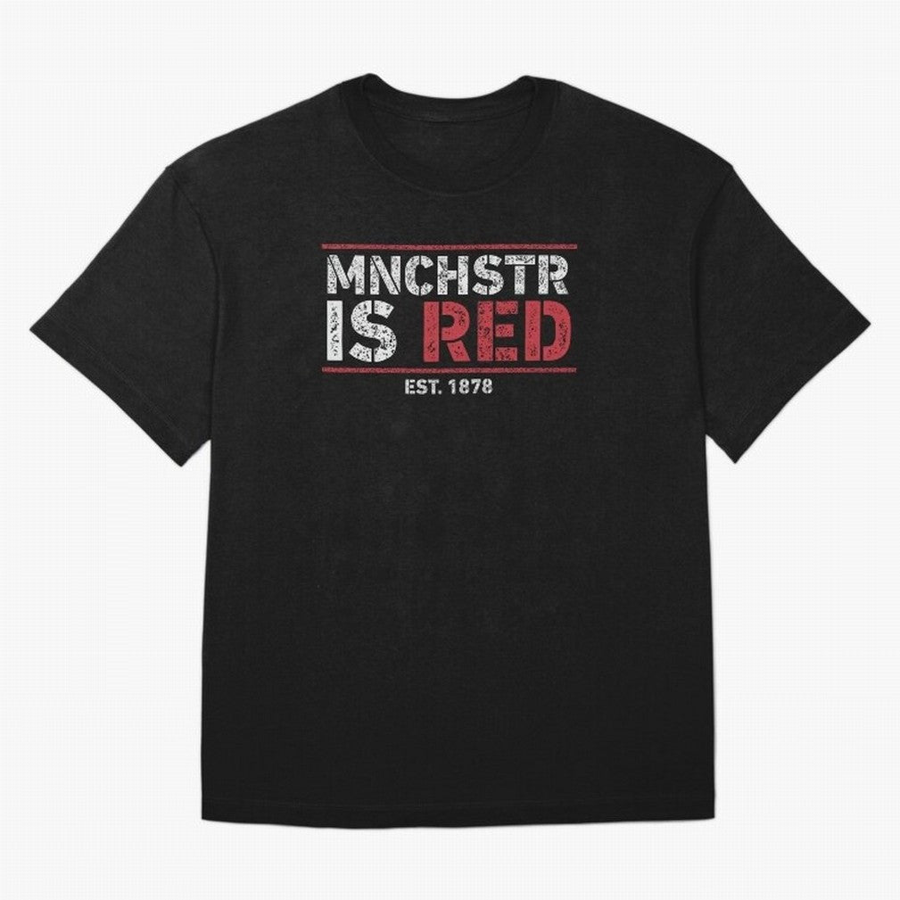 Manchester Is Red Oversized T-Shirt Stand Out with Spirit from Global Football Passion for FIFA World Cup 2026 USA Canada Mexico, Centered on Mbappe, Germany, Football History, Final Match Energy, Crowd Noise and Once in a Lifetime Moments; Built