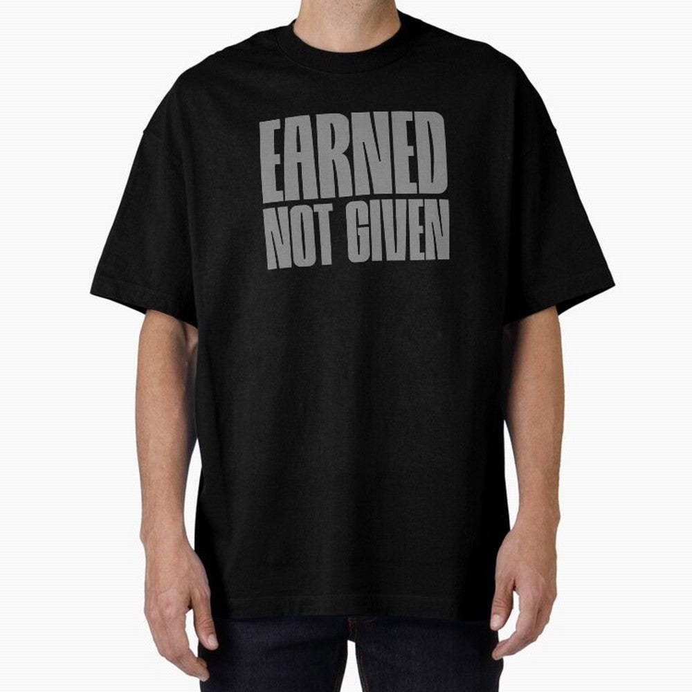 Earned not given grey 2 Oversized T-Shirt Bring World Football Passion into FIFA World Cup 2026 USA Canada Mexico Centered on CR7 and Messi, Brazil, Portugal and Argentina Energy, Stadium Memories, Football Loyalty, International Chants and
