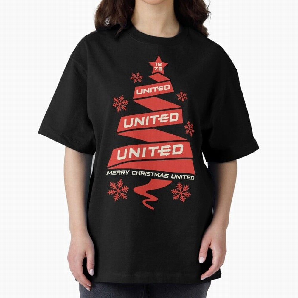 Manchester United Christmas Oversized T-Shirt Step into FIFA World Cup 2026 USA Canada Mexico Spirit, Filled with Portugal, Spain and Germany, Messi and Cristiano Ronaldo, Football Festival Excitement, Trophy Ambitions, Country Rivalries and Star