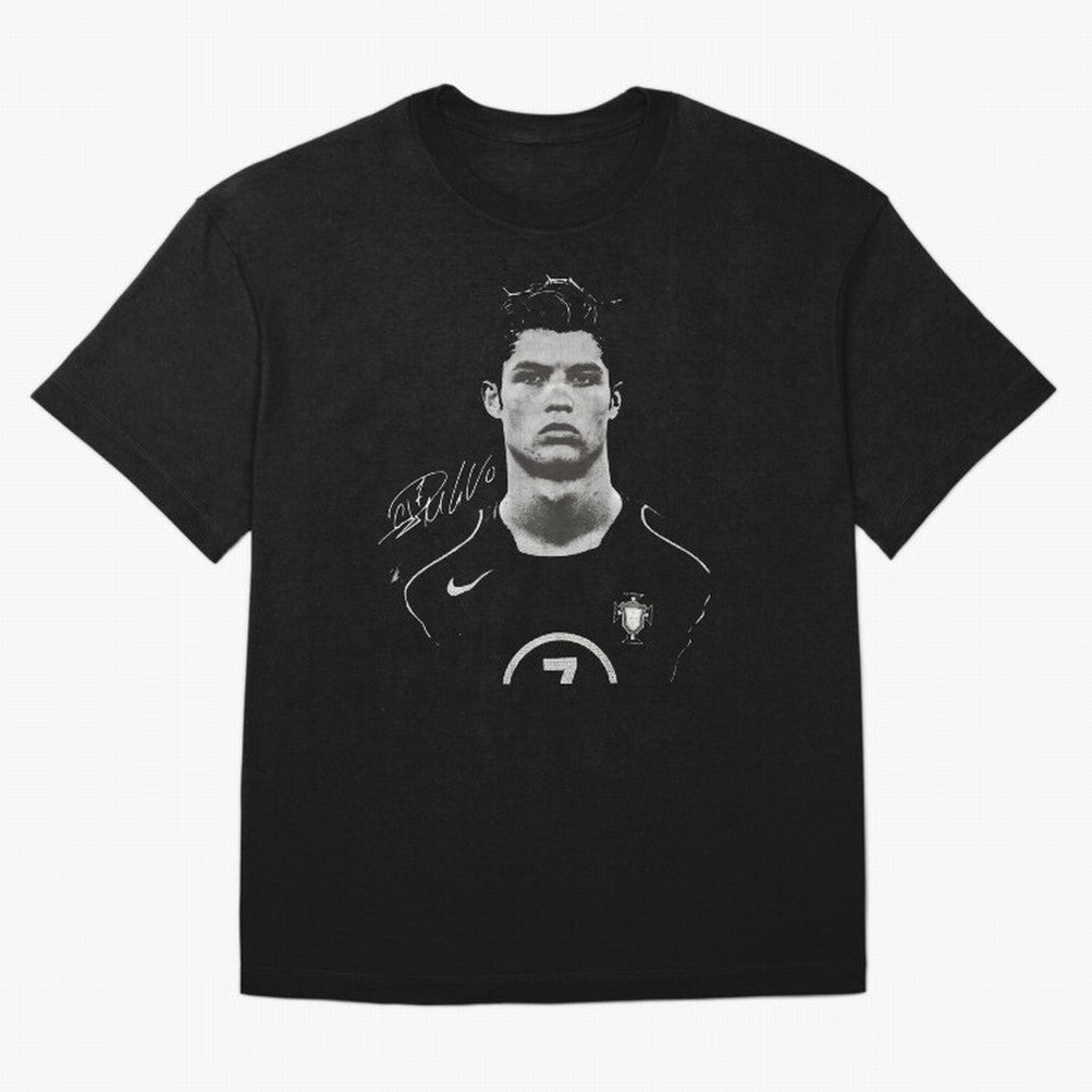 Cristiano Ronaldo Vintage Bootleg Oversized T-Shirt Showcase Global Football Passion for FIFA World Cup 2026 USA Canada Mexico, with Messi, CR7 and Mbappe, Spain and Netherlands, Vintage Soccer Flavor, Modern Football Stars, National Flags and