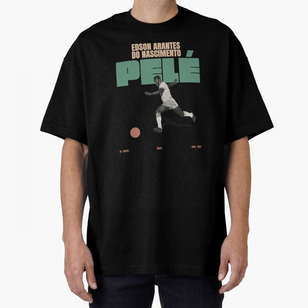 Pele Minimalist Oversized T-Shirt Make Every Match About FIFA World Cup 2026 USA Canada Mexico Spirit, Highlighting France and Portugal, Neymar, Goal Celebration Energy, Supporter Heritage, Football Icons and Worldwide Tournament Joy; Perfect for