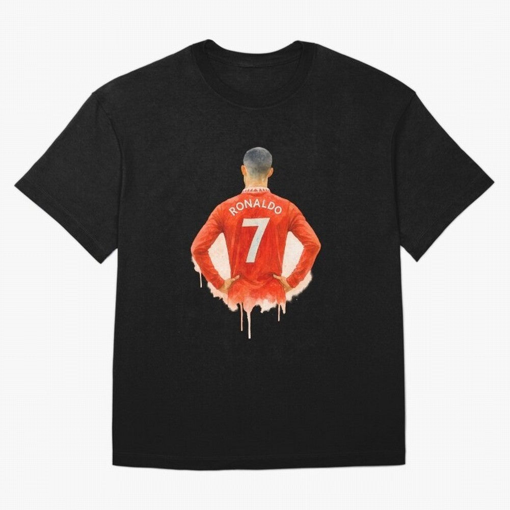 CR7 Cristiano Ronaldo potrait art a powerful moment artwork Oversized T-Shirt Cheer for FIFA World Cup 2026 USA Canada Mexico for Fans of Mbappe and Neymar and Spain, Bringing Sports Nostalgia, International Competition, Famous Players and