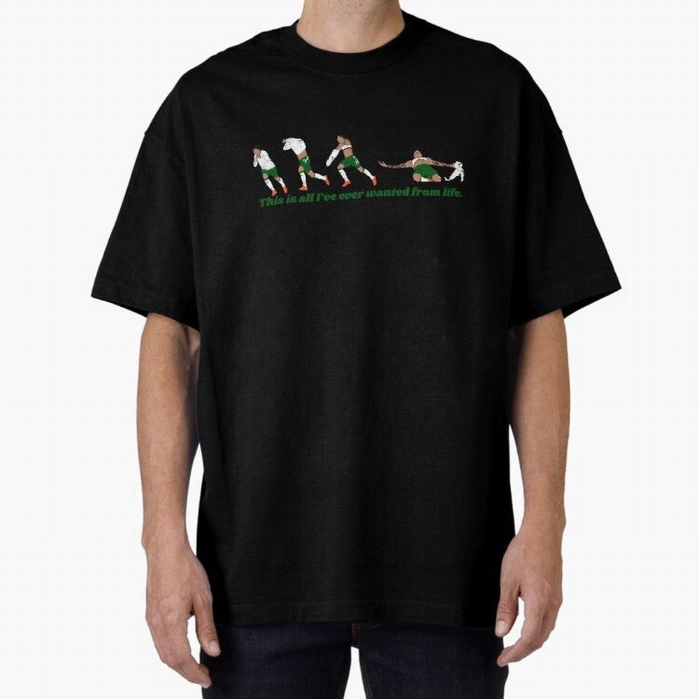 Troy Parrott Ireland Hat Trick Goal Celebration Minimalist Oversized T-Shirt Celebrate the Stars of FIFA World Cup 2026 Spirit, Connected to Brazil, Mbappe and Neymar, Football Festival Excitement, Trophy Ambitions, Country Rivalries and Star