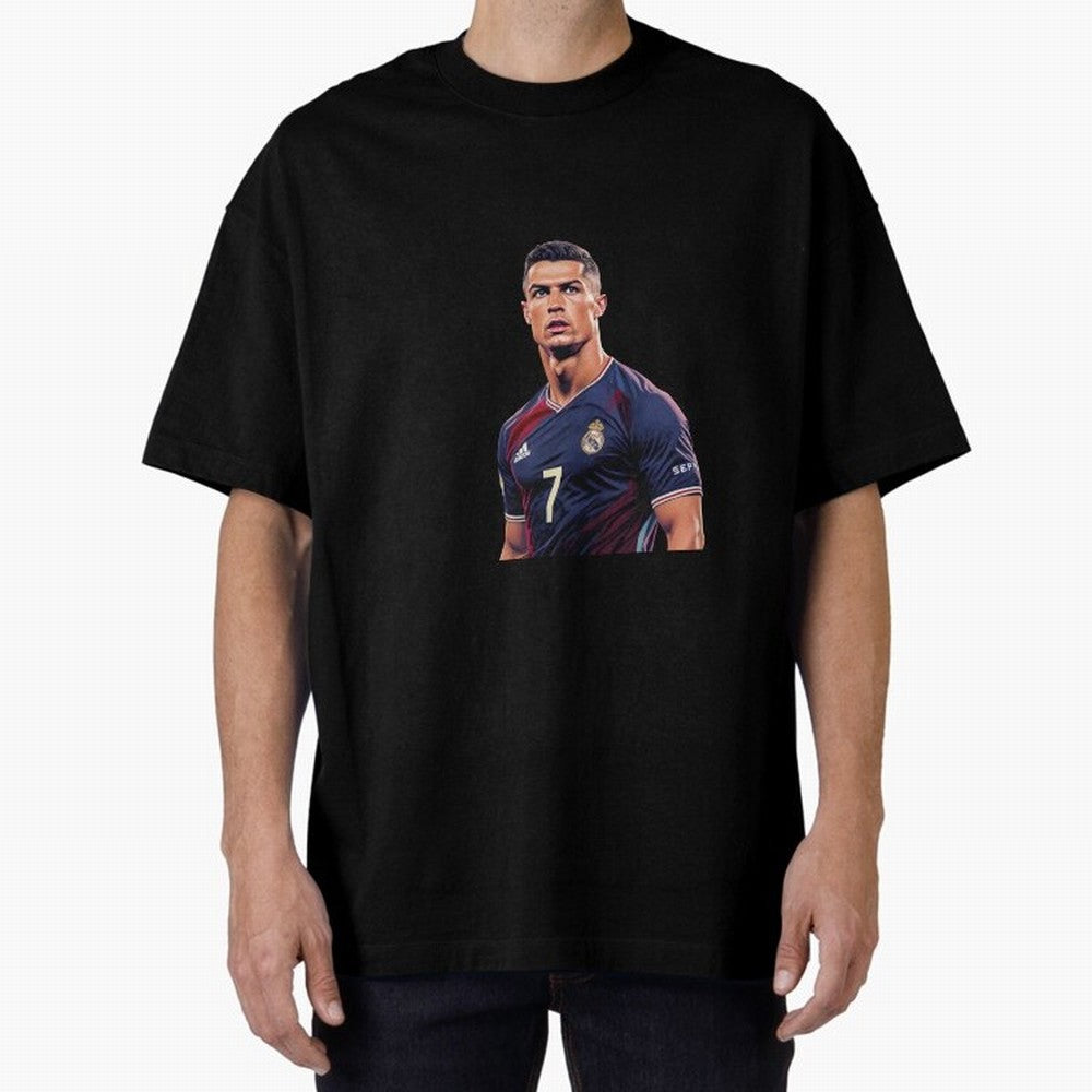 CR7 Siuuu Oversized T-Shirt Fuel Your Fan Pride for FIFA World Cup 2026 Group Stage for Fans of Haaland and Portugal, Spain and Germany, Bringing Championship Spirit, Famous Goals, Roaring Crowds and International Football Unity; Perfect for