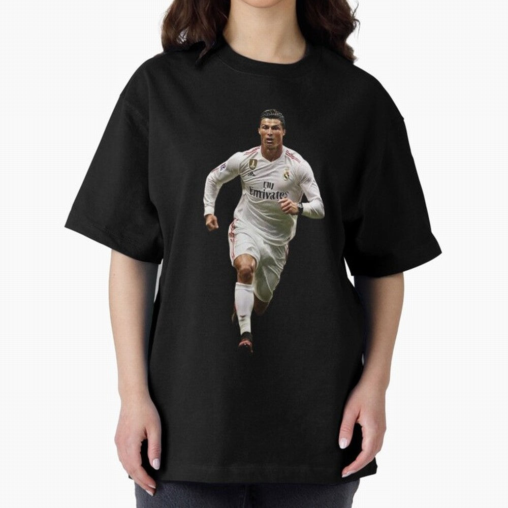 Cristiano Ronaldo runner Oversized T-Shirt Feel Global Football Passion for FIFA World Cup 2026, Driven by Haaland, Brazil, Football Passion, Legendary Performances, Festival Vibes and Supporter Community; Ideal for Football Dads, Football Moms,