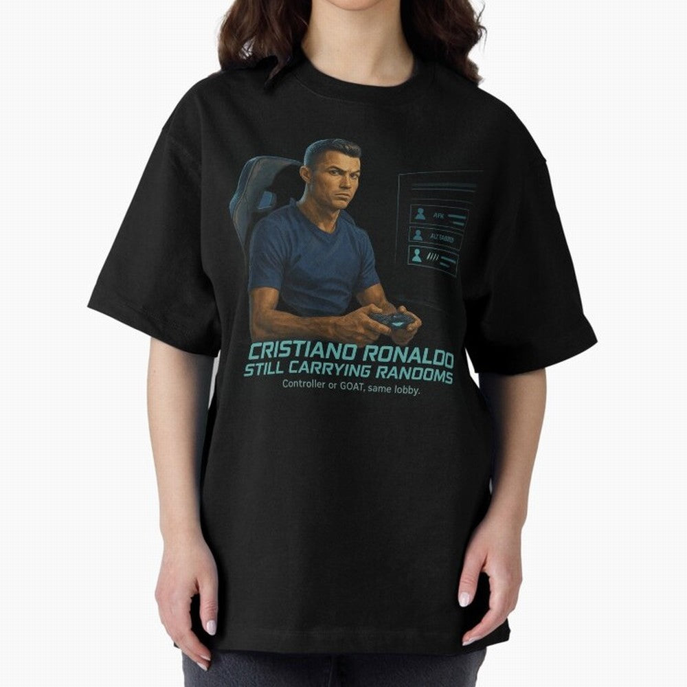 Cristiano Gamer Mode ¡ª Still Carrying Randoms Oversized T-Shirt Spotlight FIFA World Cup 2026 Group Stage Capturing Messi, Neymar and Mbappe, Portugal, Spain and Germany Energy, Stadium Chants, National Pride, Trophy Dreams and Unforgettable