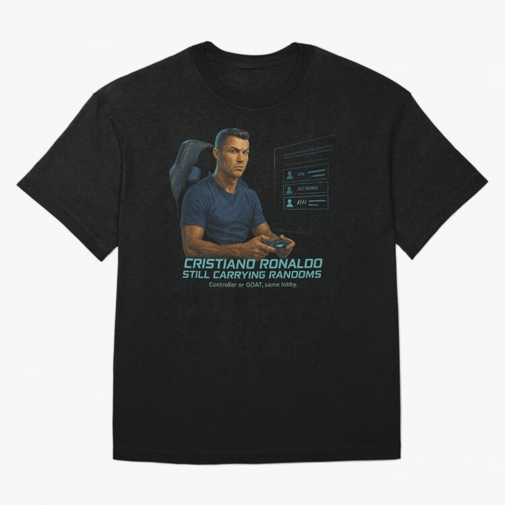 Cristiano Gamer Mode ¡ª Still Carrying Randoms Oversized T-Shirt Spotlight FIFA World Cup 2026 Group Stage Capturing Messi, Neymar and Mbappe, Portugal, Spain and Germany Energy, Stadium Chants, National Pride, Trophy Dreams and Unforgettable