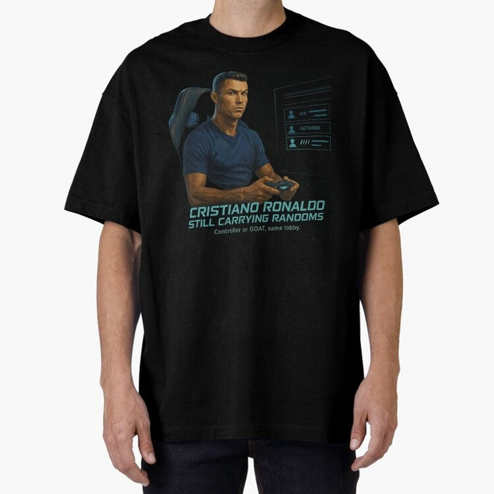Cristiano Gamer Mode ¡ª Still Carrying Randoms Oversized T-Shirt Spotlight FIFA World Cup 2026 Group Stage Capturing Messi, Neymar and Mbappe, Portugal, Spain and Germany Energy, Stadium Chants, National Pride, Trophy Dreams and Unforgettable