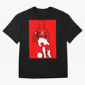 Cristiano Ronaldo Manchester United Silhouette ¨C Legendary Red Devil Artwork by GrizzlyGFX Oversized T-Shirt Celebrate Global Passion for the FIFA World Cup 2026 Group Stage Journey through CR7 and Messi Highlights, France and Portugal Pride,