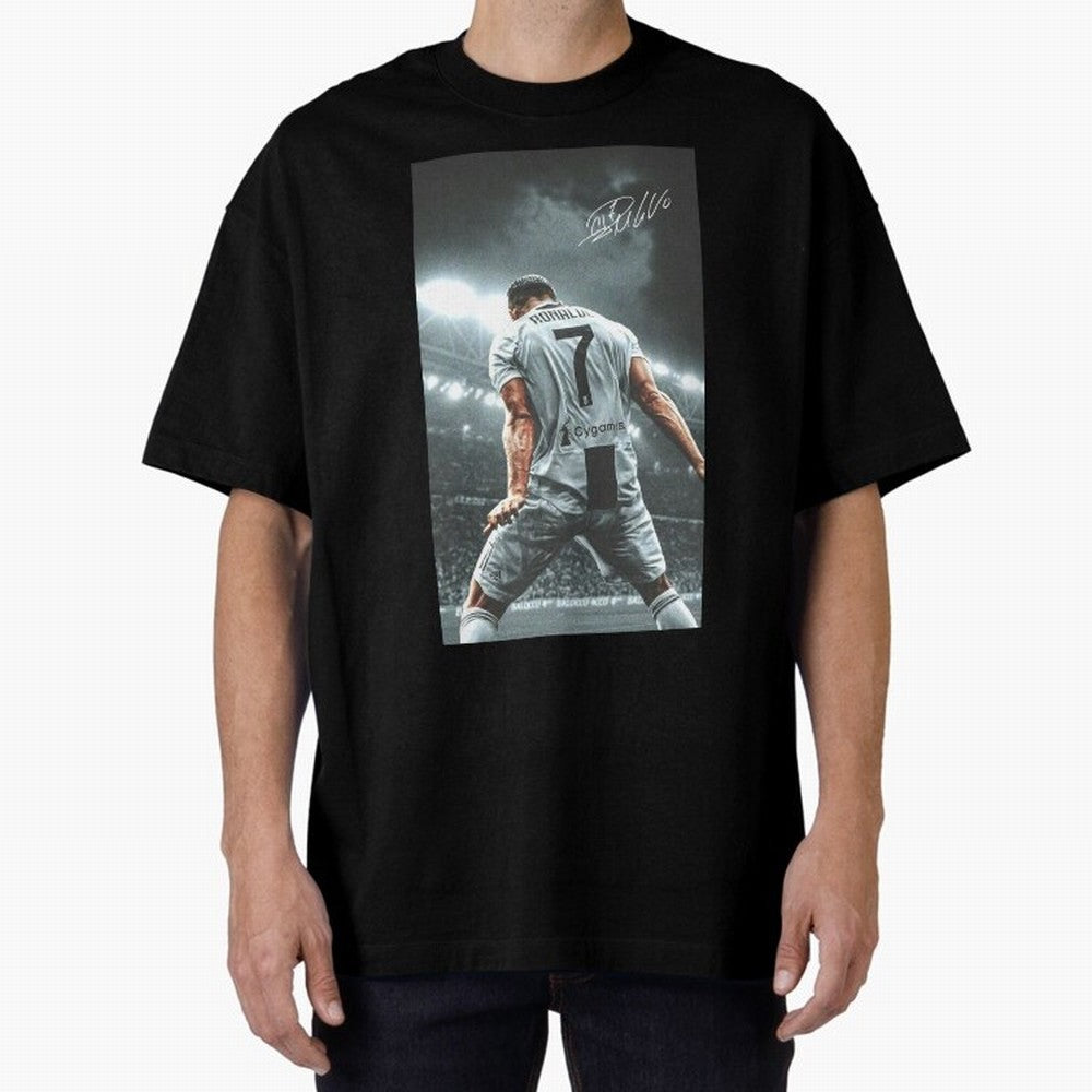 Cristiano Ronaldo Celebration Oversized T-Shirt Build FIFA World Cup 2026 USA Canada Mexico Spirit, Built around Spain, Cristiano Ronaldo, Vintage Soccer Flavor, Modern Football Stars, National Flags and Final Night Emotion; Ideal for Football