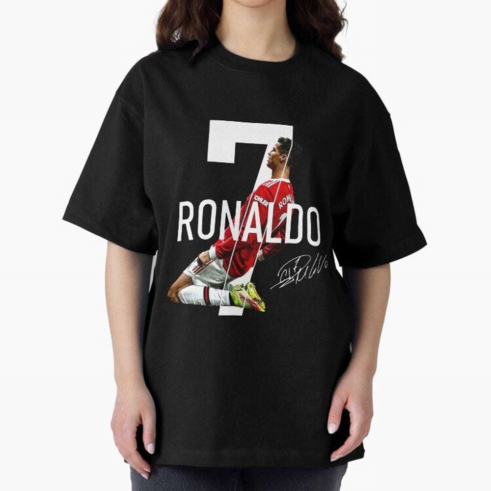 Cristiano Ronaldo - CR7 Oversized T-Shirt Share the Excitement of FIFA World Cup 2026 Spirit, Featuring England, France and Netherlands, Messi, Soccer Culture, Superstar Moments, National Team Dreams and Competitive Fire; Perfect for People Who