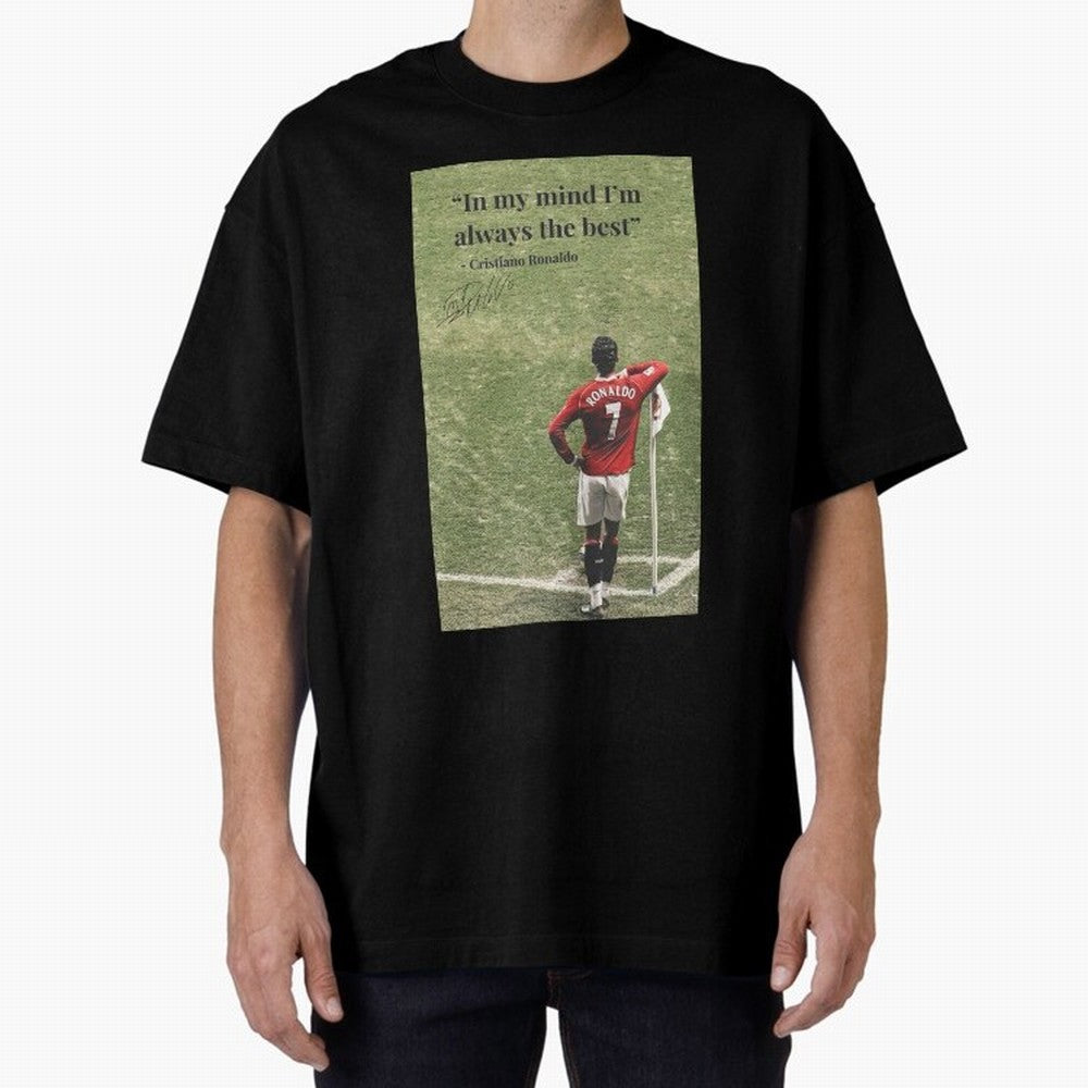 Cristiano Ronaldo Motivation Oversized T-Shirt Make Every Kick Count in Match Day Hype around FIFA World Cup 2026 Group Stage, Mbappe and Neymar, Argentina, France and Brazil, Retro Football Energy, Iconic Rivalries, Trophy Chase Drama and Stadium