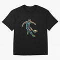 Cyberpunk Cristiano Ronaldo: Futuristic CR7 Kicking Glowing Soccer Ball Fan Art Oversized T-Shirt Represent the Passion of Match Day Hype around FIFA World Cup 2026 USA Canada Mexico, Messi, Argentina, Tournament Hype, Historic Matchups, Family