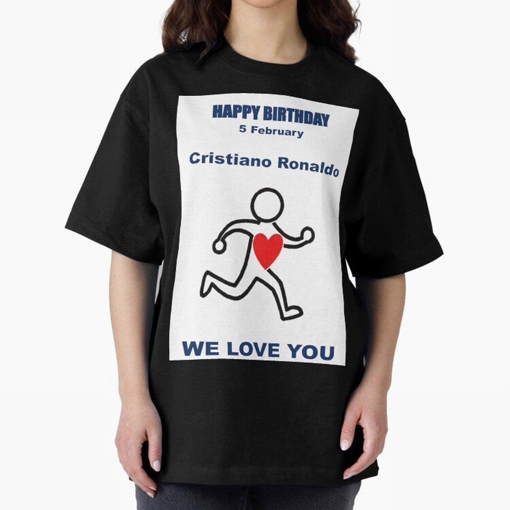 Tribute to Cristiano Ronaldo ¡ª 5 February Oversized T-Shirt Show Passion for the Stars of FIFA World Cup 2026 Spirit, Connected to England and Germany, CR7 and Messi, Fan Favorite Moments, National Team Passion, Big Match Drama and Soccer History;