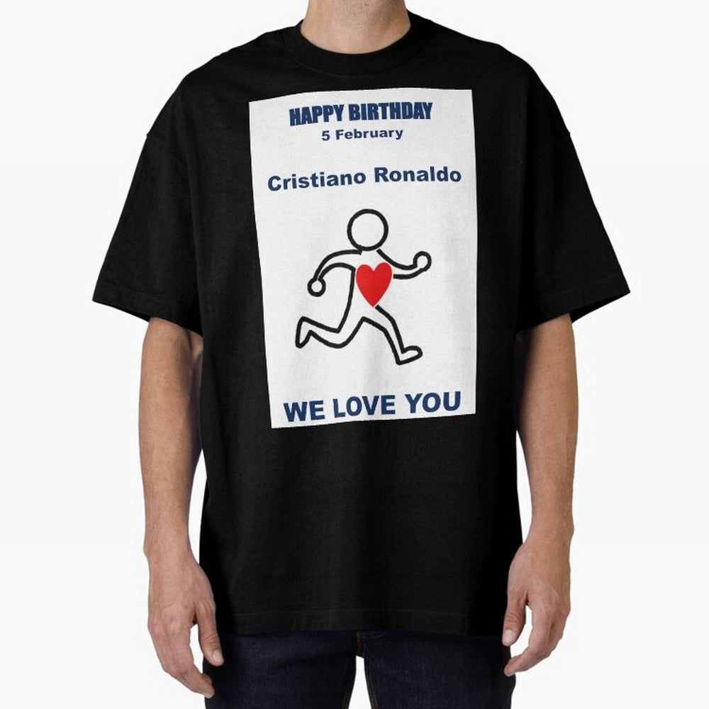 Tribute to Cristiano Ronaldo ¡ª 5 February Oversized T-Shirt Show Passion for the Stars of FIFA World Cup 2026 Spirit, Connected to England and Germany, CR7 and Messi, Fan Favorite Moments, National Team Passion, Big Match Drama and Soccer History;