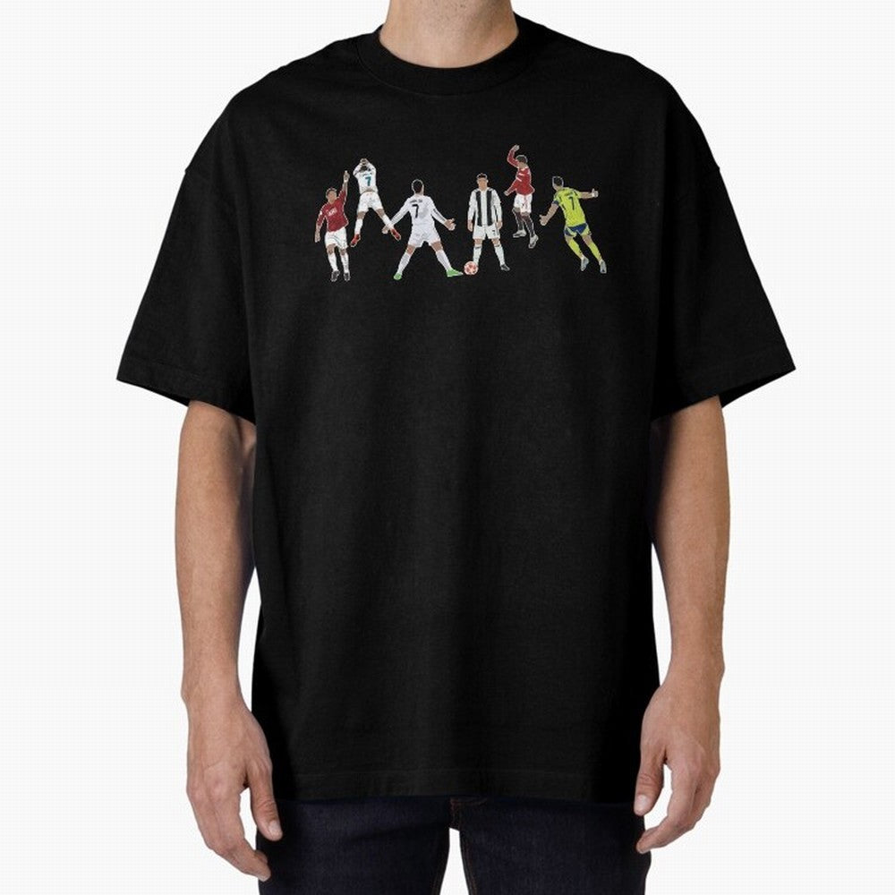 Ronaldo Forever Minimalist Career Goal Celebrations Oversized T-Shirt Stand Proud for FIFA World Cup 2026 USA Canada Mexico Filled with Haaland and Mbappe, England, France and Netherlands Energy, Global Supporter Spirit, Legendary Goals, National
