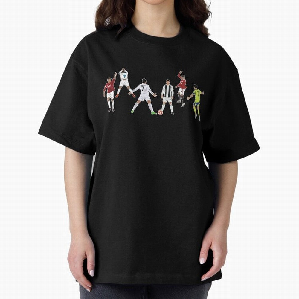 Ronaldo Forever Minimalist Career Goal Celebrations Oversized T-Shirt Stand Proud for FIFA World Cup 2026 USA Canada Mexico Filled with Haaland and Mbappe, England, France and Netherlands Energy, Global Supporter Spirit, Legendary Goals, National
