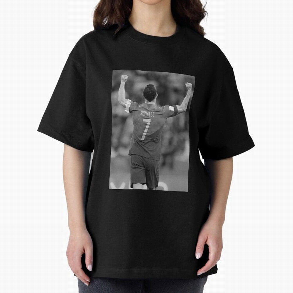 Cristiano Ronaldo Oversized T-Shirt Show Passion for the Stars of Match Day Hype around FIFA World Cup 2026 USA Canada Mexico, Messi, CR7 and Mbappe, England, France and Netherlands, Retro Football Energy, Iconic Rivalries, Trophy Chase Drama and