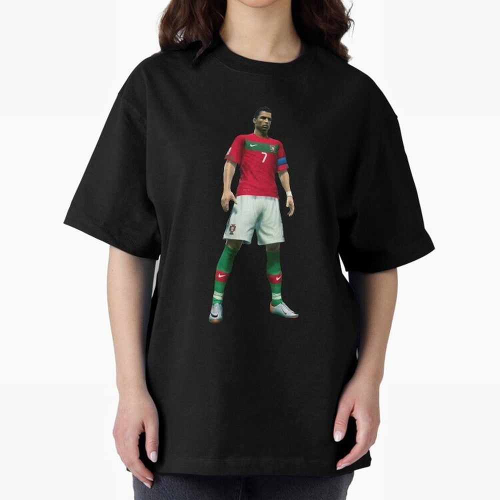 CR7 PES Oversized T-Shirt Honor Champions and Dreams in FIFA World Cup 2026 Group Stage Spirit, Centered on Germany, CR7 and Messi, Champion Mindset, Group Stage Buzz, Knockout Tension and Passionate Fan Culture; Ideal for Football Dads, Football