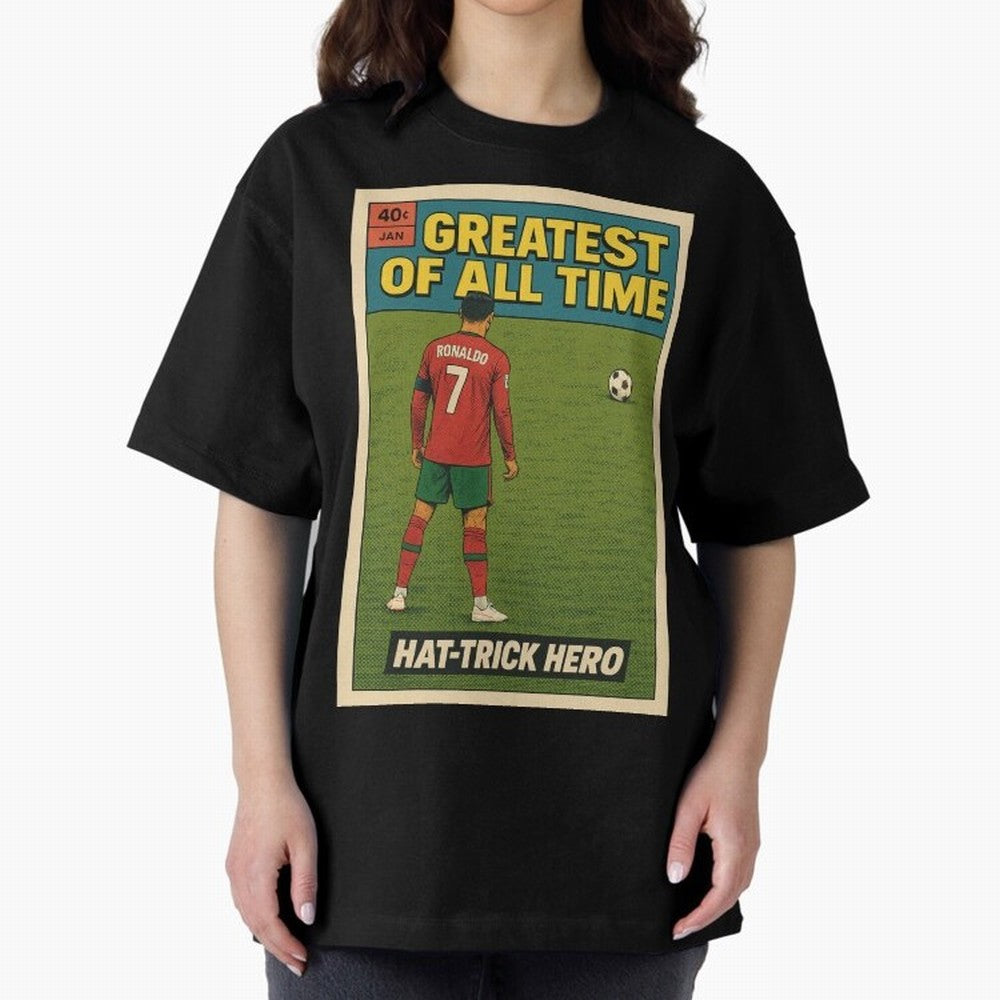 CR7 Comic Oversized T-Shirt Celebrate Every Goal in the FIFA World Cup 2026 USA Canada Mexico Journey through Neymar Highlights, England, France and Netherlands Pride, Global Supporter Spirit, Legendary Goals, National Colors and Tournament