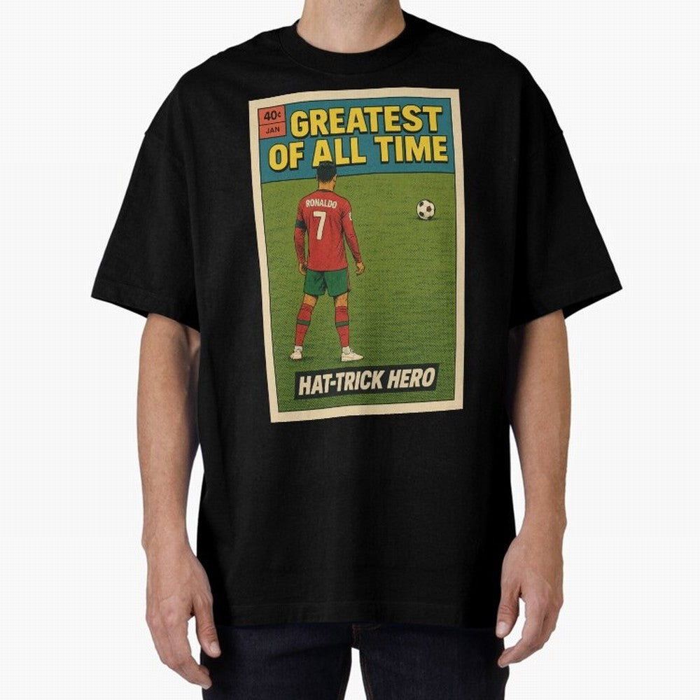 CR7 Comic Oversized T-Shirt Celebrate Every Goal in the FIFA World Cup 2026 USA Canada Mexico Journey through Neymar Highlights, England, France and Netherlands Pride, Global Supporter Spirit, Legendary Goals, National Colors and Tournament