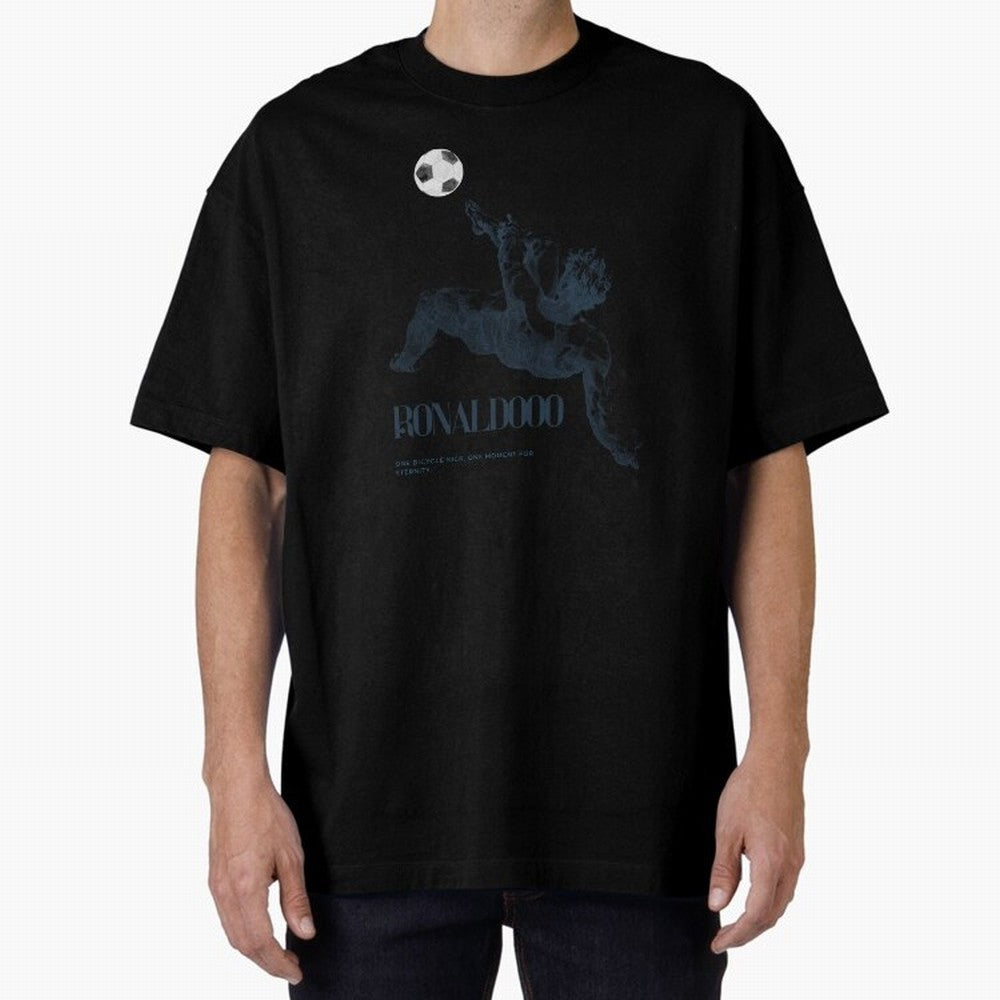 Artistic Strike Oversized T-Shirt Celebrate Football Heritage in Global Football Passion for FIFA World Cup 2026, Inspired by Messi, Argentina, Sports Nostalgia, International Competition, Famous Players and Unforgettable Victories; Ideal for